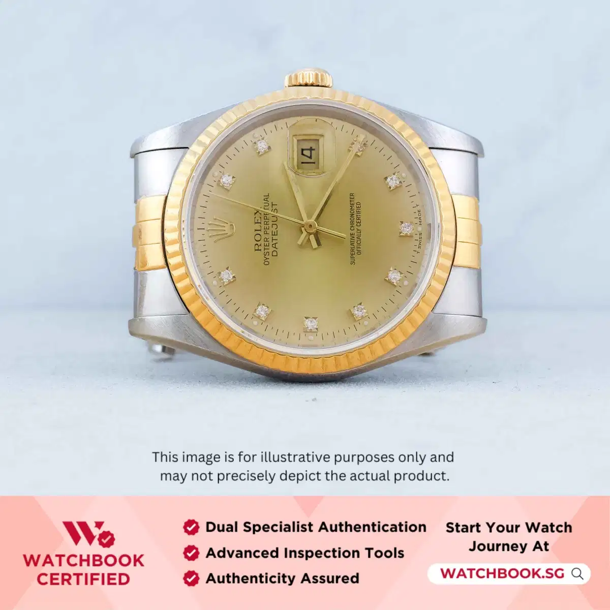 Rolex Datejust 16233 Champagne with 10 point Diamond Index Jubilee thumbnail