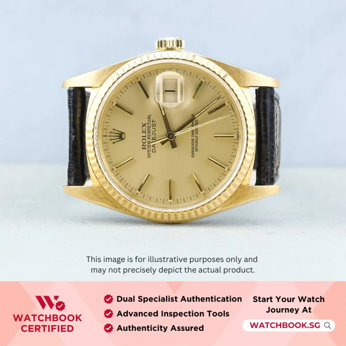 Rolex Datejust 16018 Champagne Index Leather thumbnail