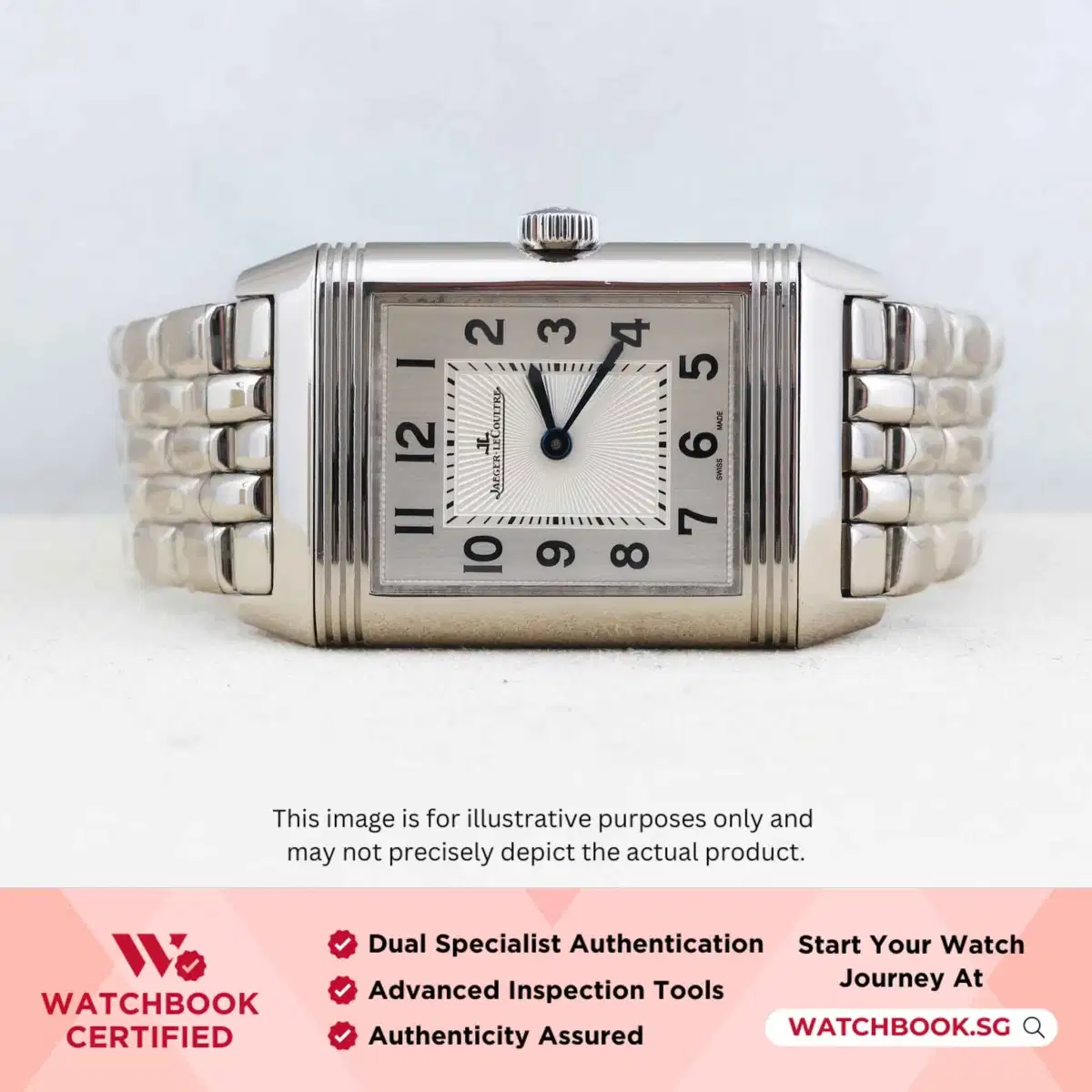 Jaeger LeCoultre JLC Reverso Duetto Medium Q2588120 	Silvered Guilloché Opaline w Black Arabic thumbnail