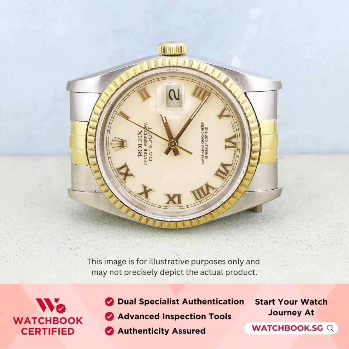 Rolex Datejust 16233 Cream Roman Jubilee thumbnail