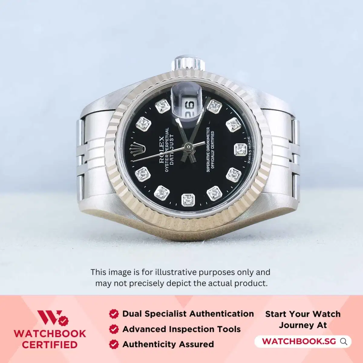Rolex Datejust 79174 Black w 10 Points Diamond Jubilee thumbnail