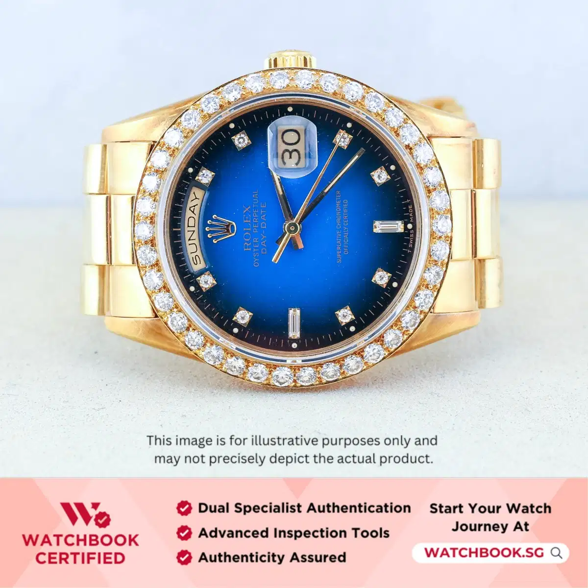 Rolex Daydate 18238 Blue Vignette President thumbnail
