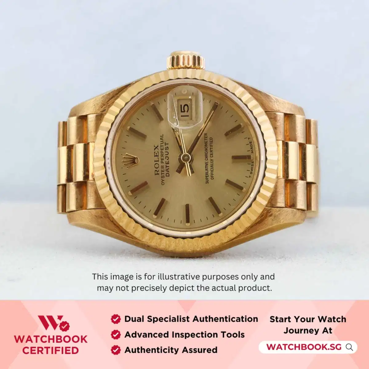 Rolex Datejust 69178 Champagne w Index President thumbnail