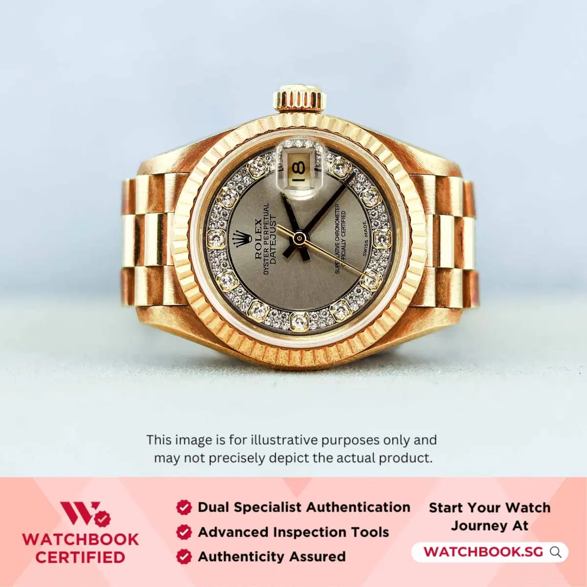 Rolex Datejust 69178 Grey Myriad Diamond President