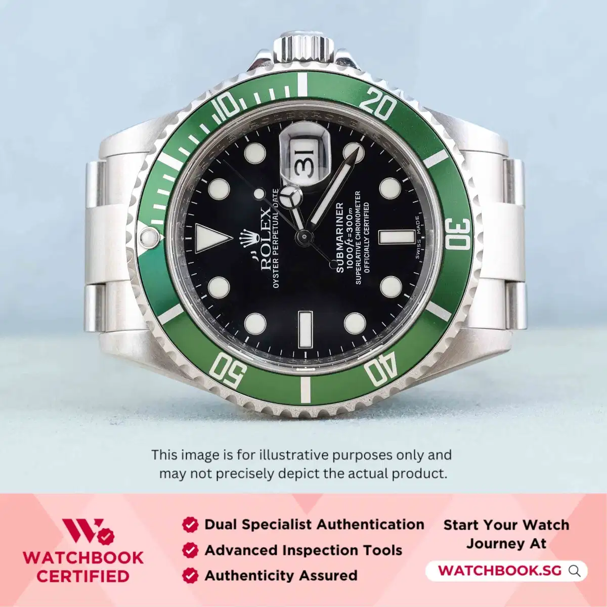 Rolex Submariner Kermit 16610LV Black Bracelet thumbnail