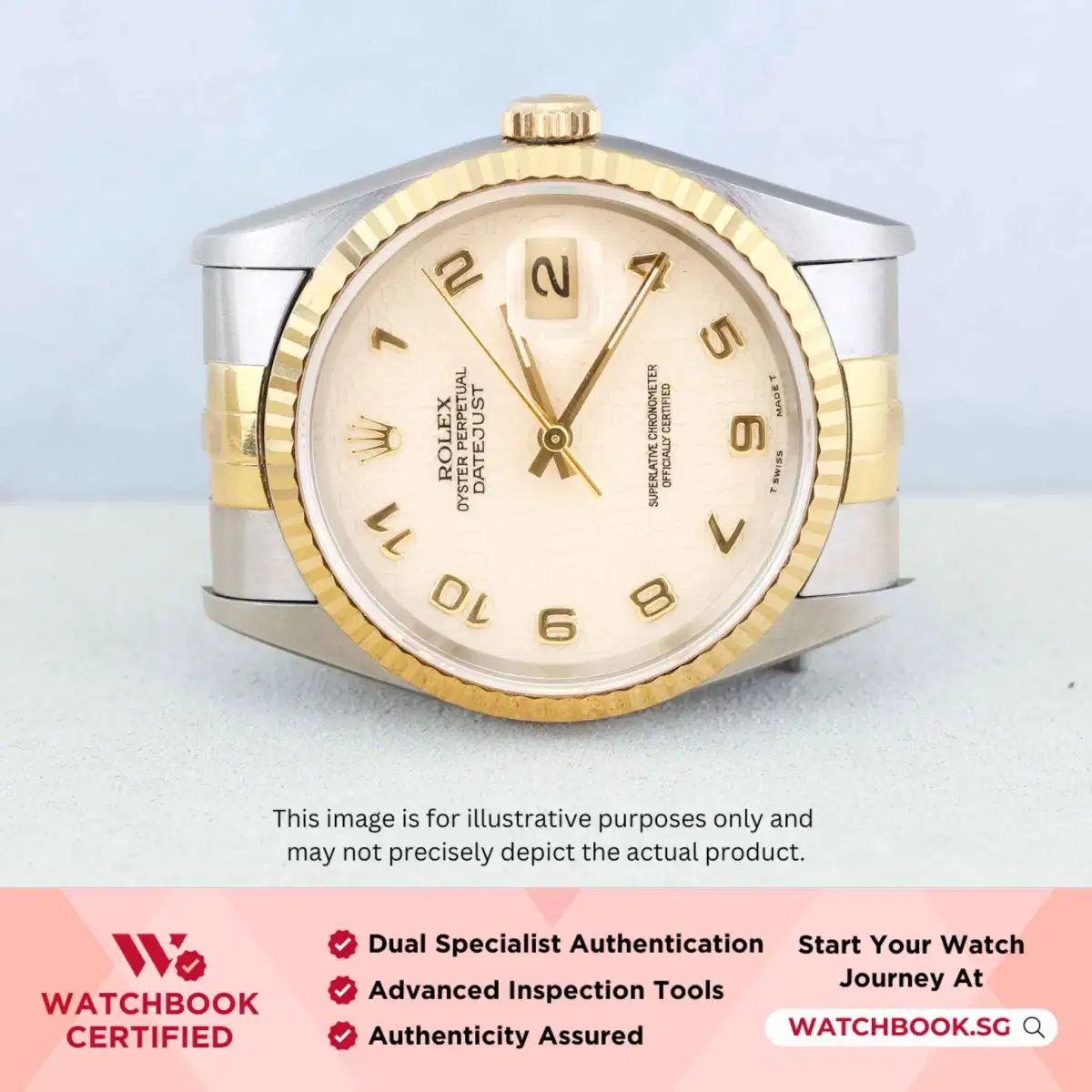 Rolex Datejust 16233 Computer Golden Arabic Jubilee thumbnail