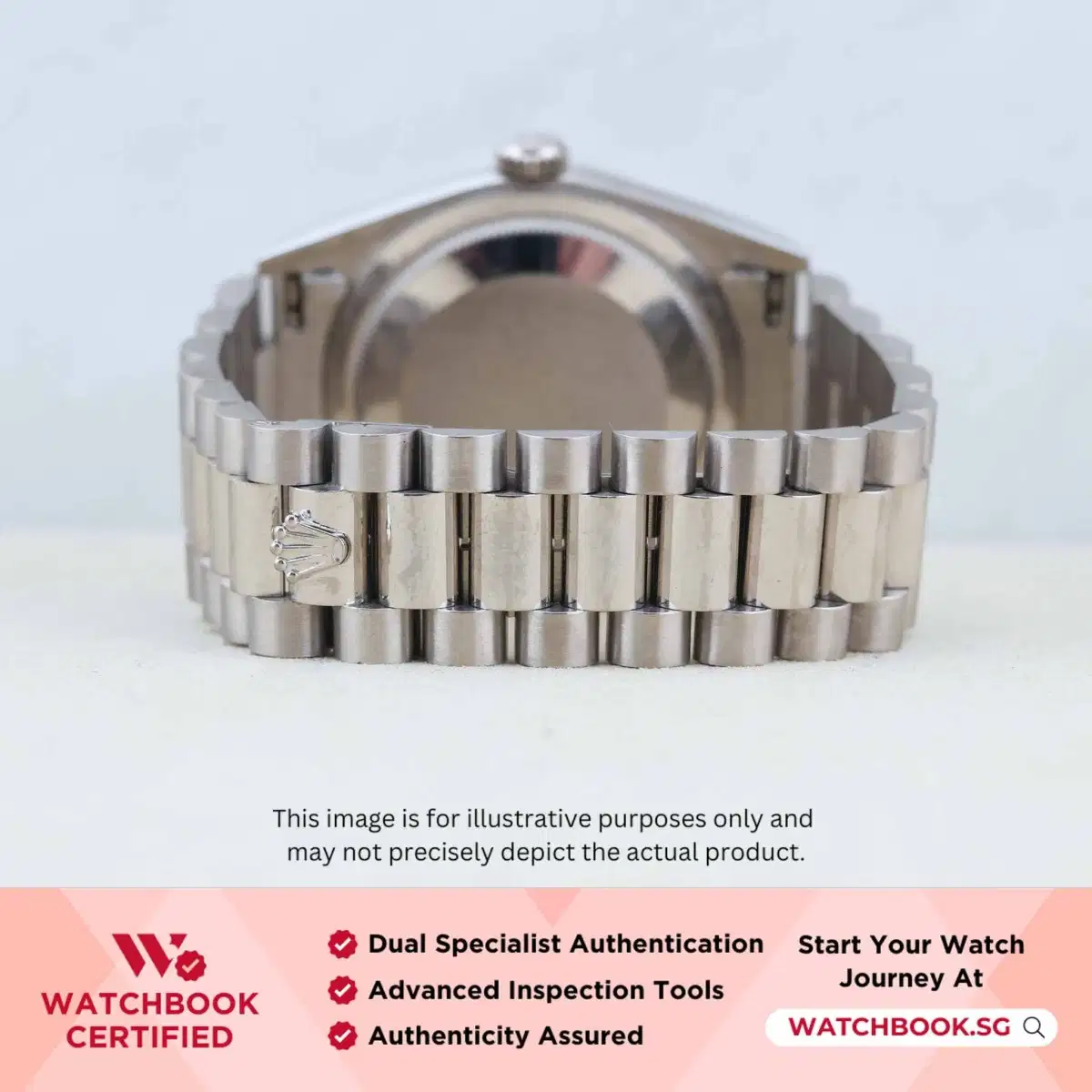 Rolex Daydate 18239 Silver with 8 Points 2 Baguette Diamonds President thumbnail