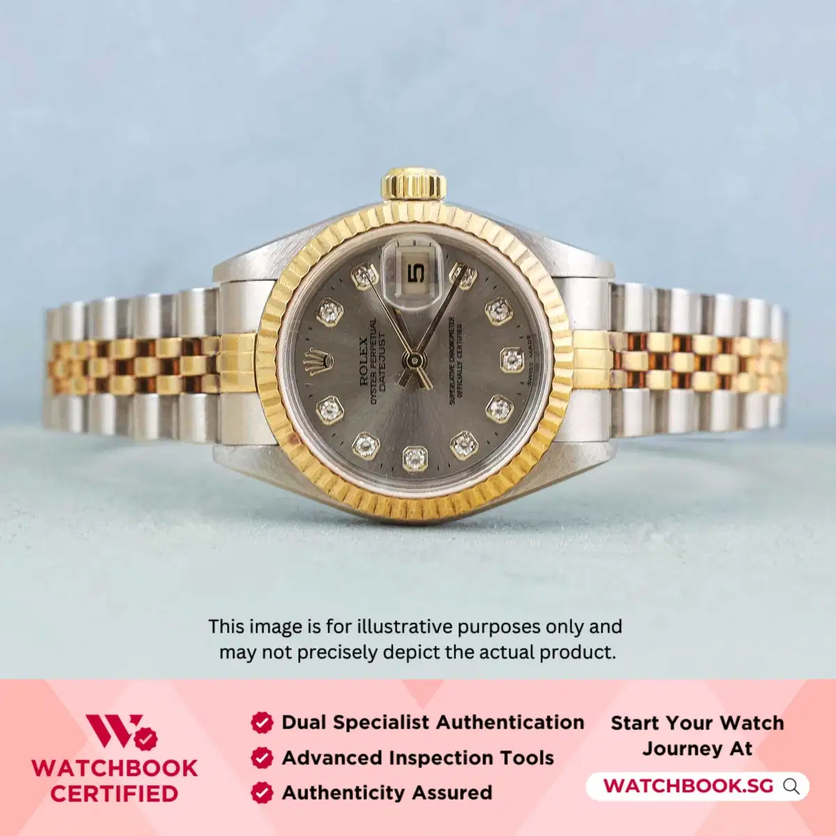 Rolex Datejust 79173 Grey w 10 Point Diamonds Jubilee thumbnail