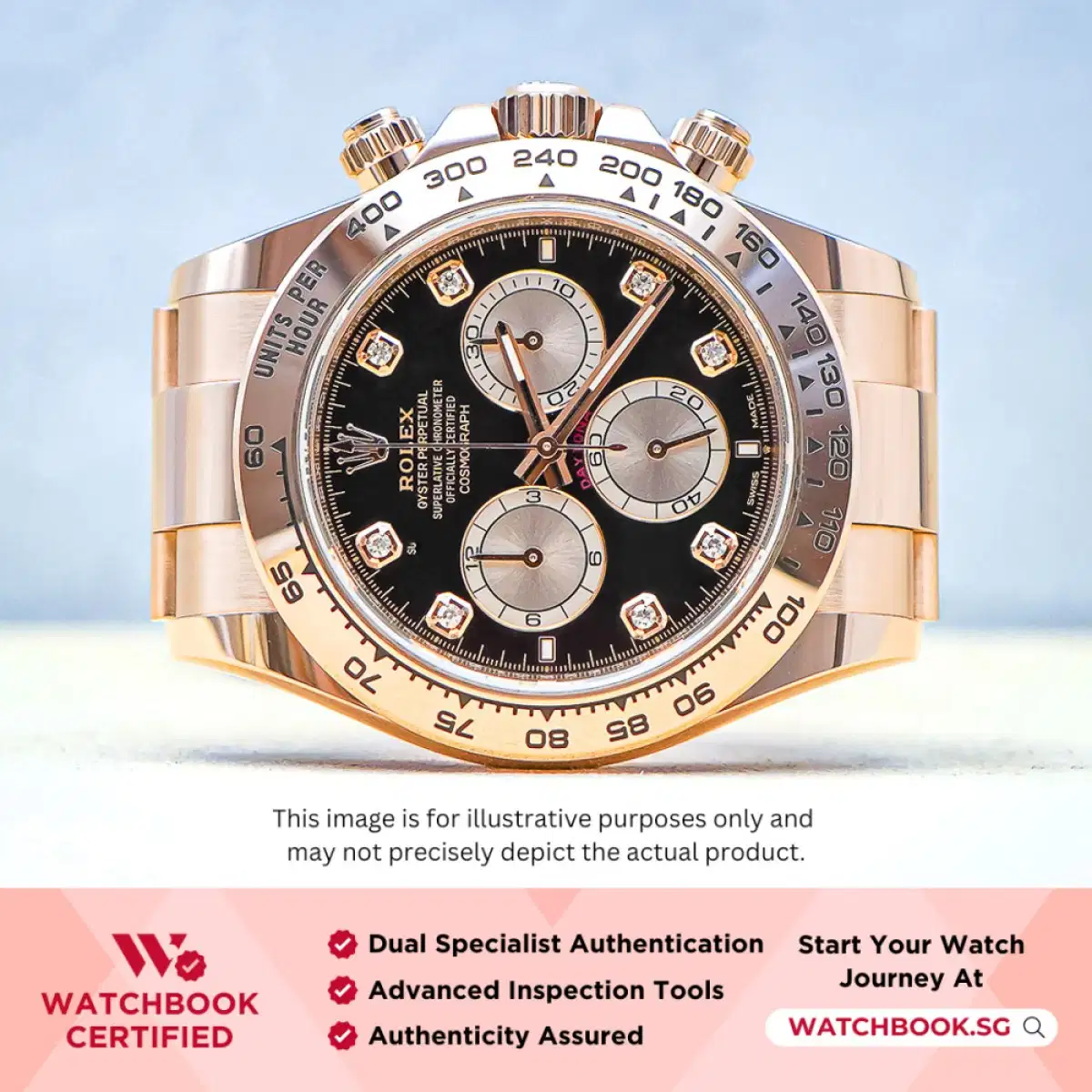 Rolex Daytona 126505 Black and Sundust w 8 Points Diamond Oyster