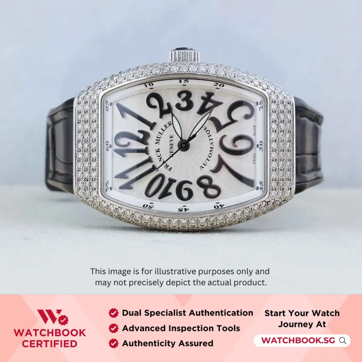 Franck Muller Vanguard V32 SC AT FO D AC NR Silver White w Black Arabic