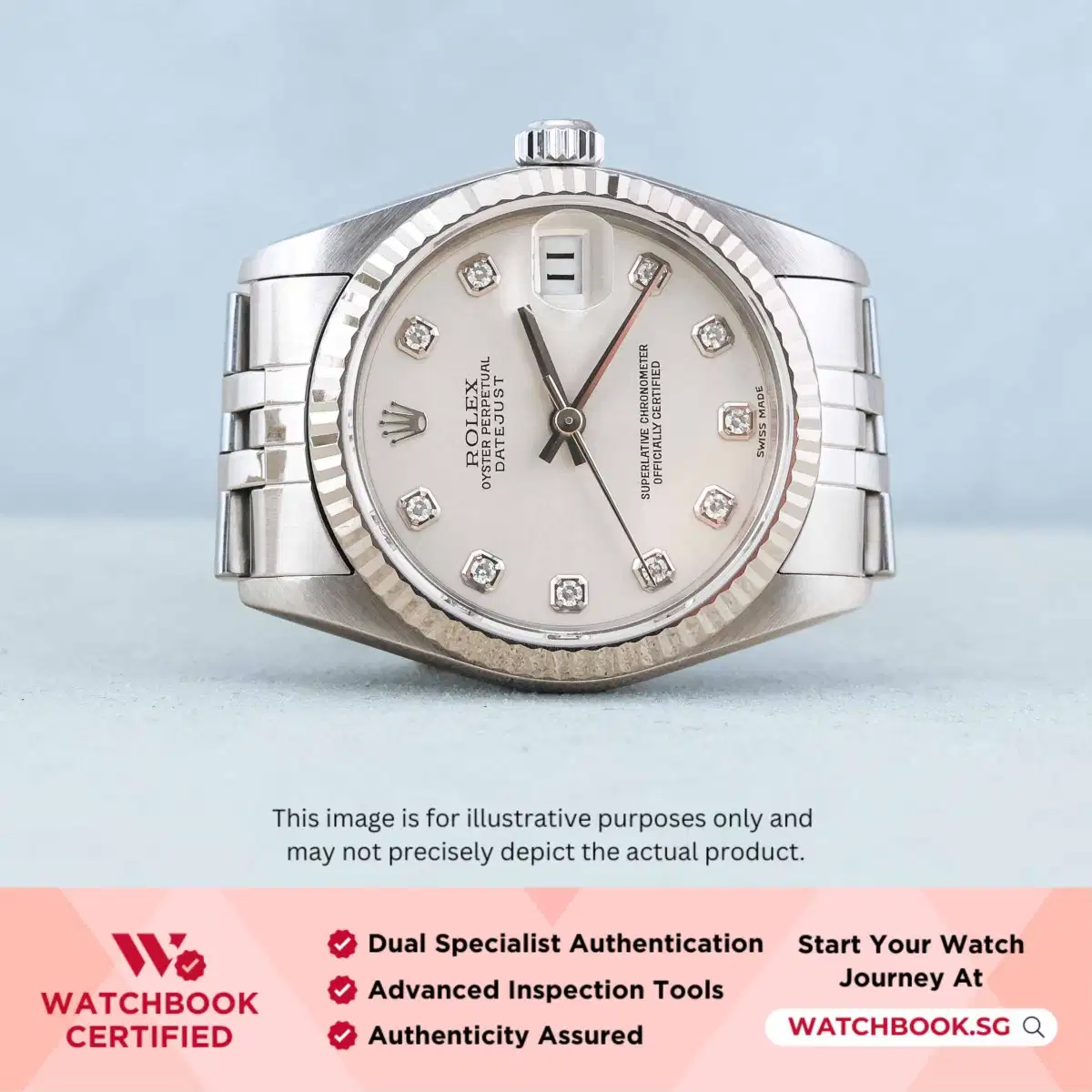 Rolex Datejust 78274 Silver w 10 Points Diamond Jubilee thumbnail