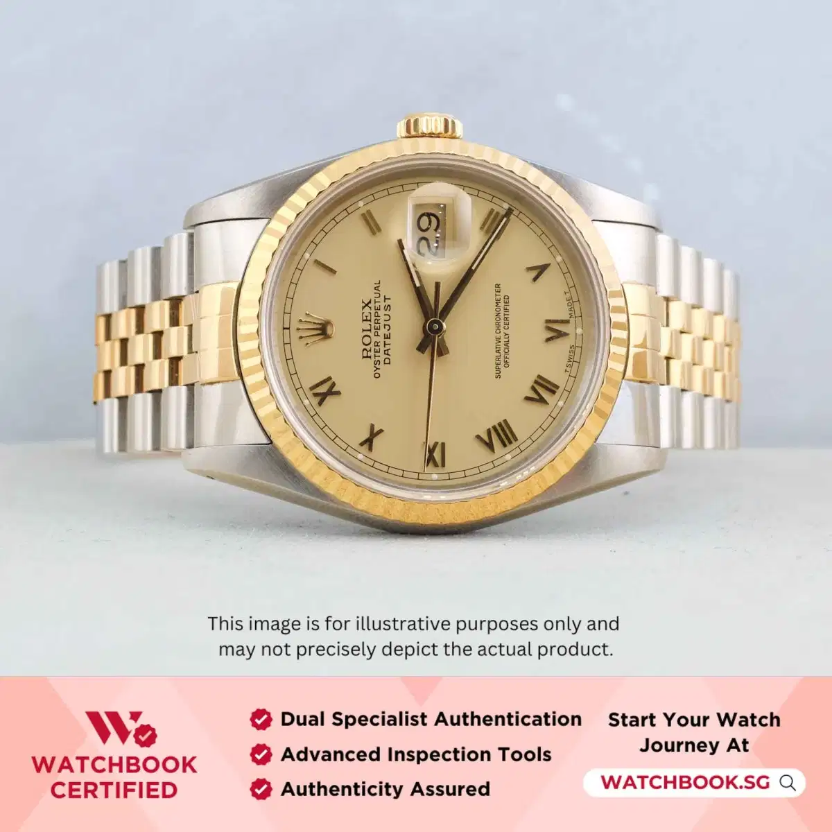Rolex Datejust 16233 Champagne Roman Jubilee thumbnail
