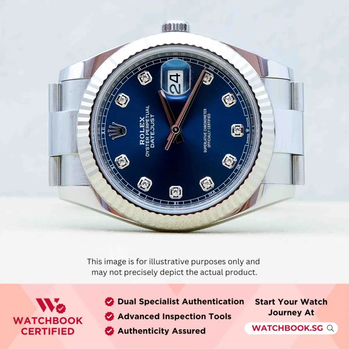 Rolex Datejust 126334 Blue w 10 Point Diamonds Oyster