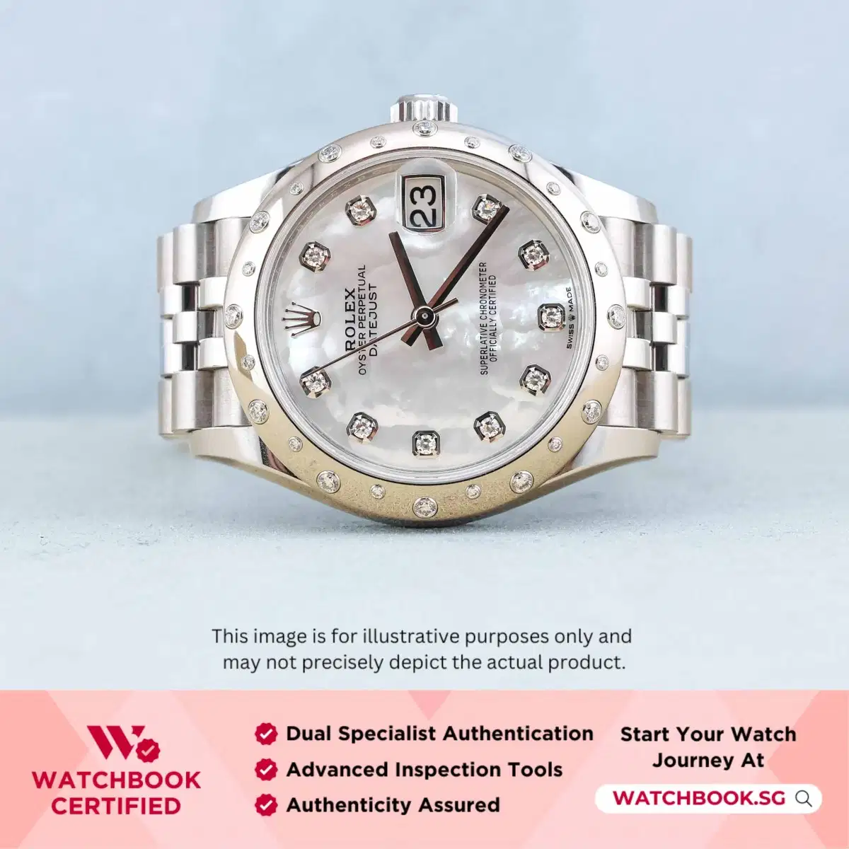 Rolex Datejust 278344RBR Mother of Pearl MOP w 10 Points Diamond Jubilee
