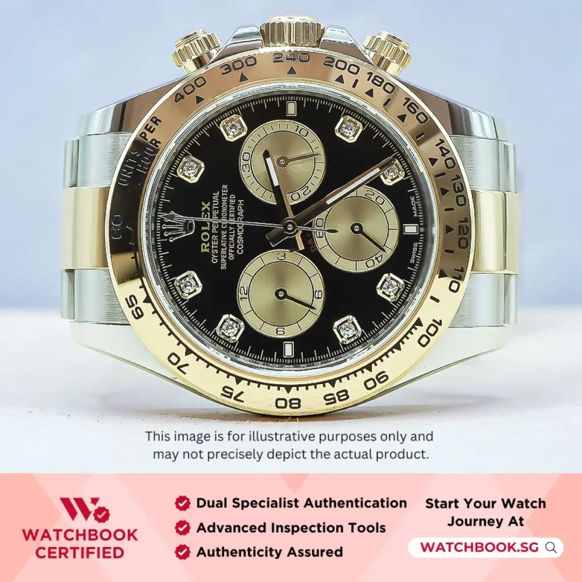 Rolex Daytona 126503 Black and Golden w 8 Points Diamond Oyster