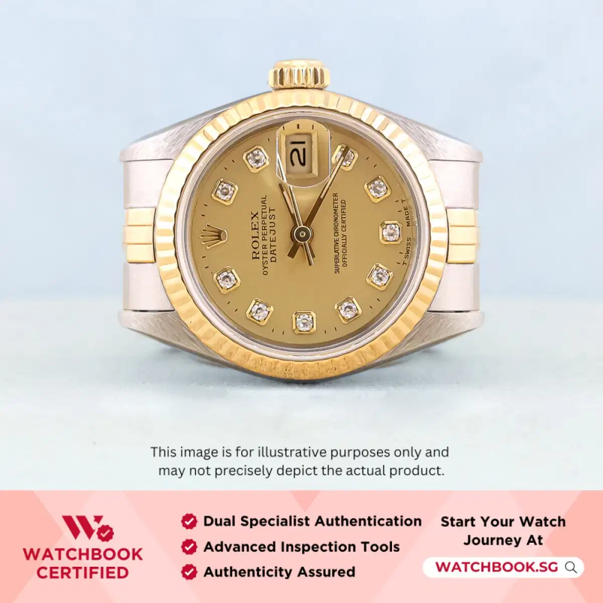 Rolex Datejust 69173 Champagne w 10 Points Diamond Jubilee