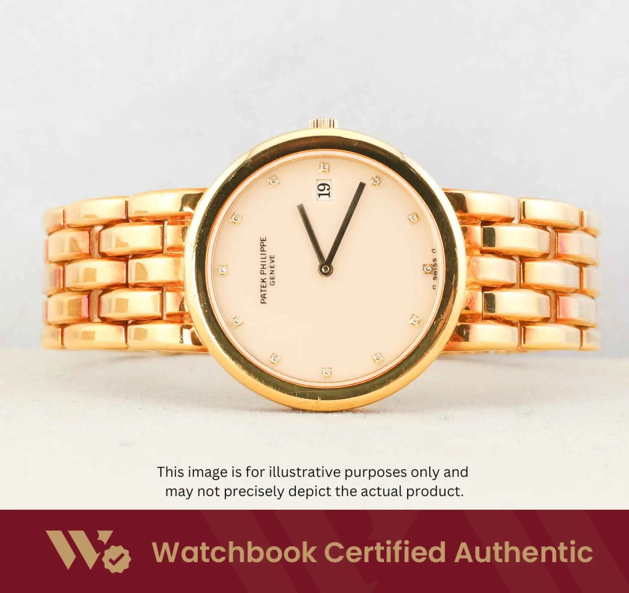 Patek Philippe Calatrava 3937/3 Cream w 12 Point Diamonds thumbnail