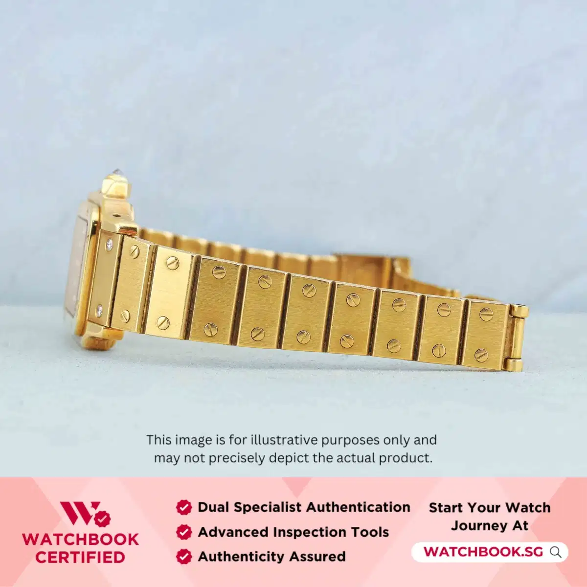 Cartier Santos Carree 2960 Matte White w 12 Point Diamonds thumbnail