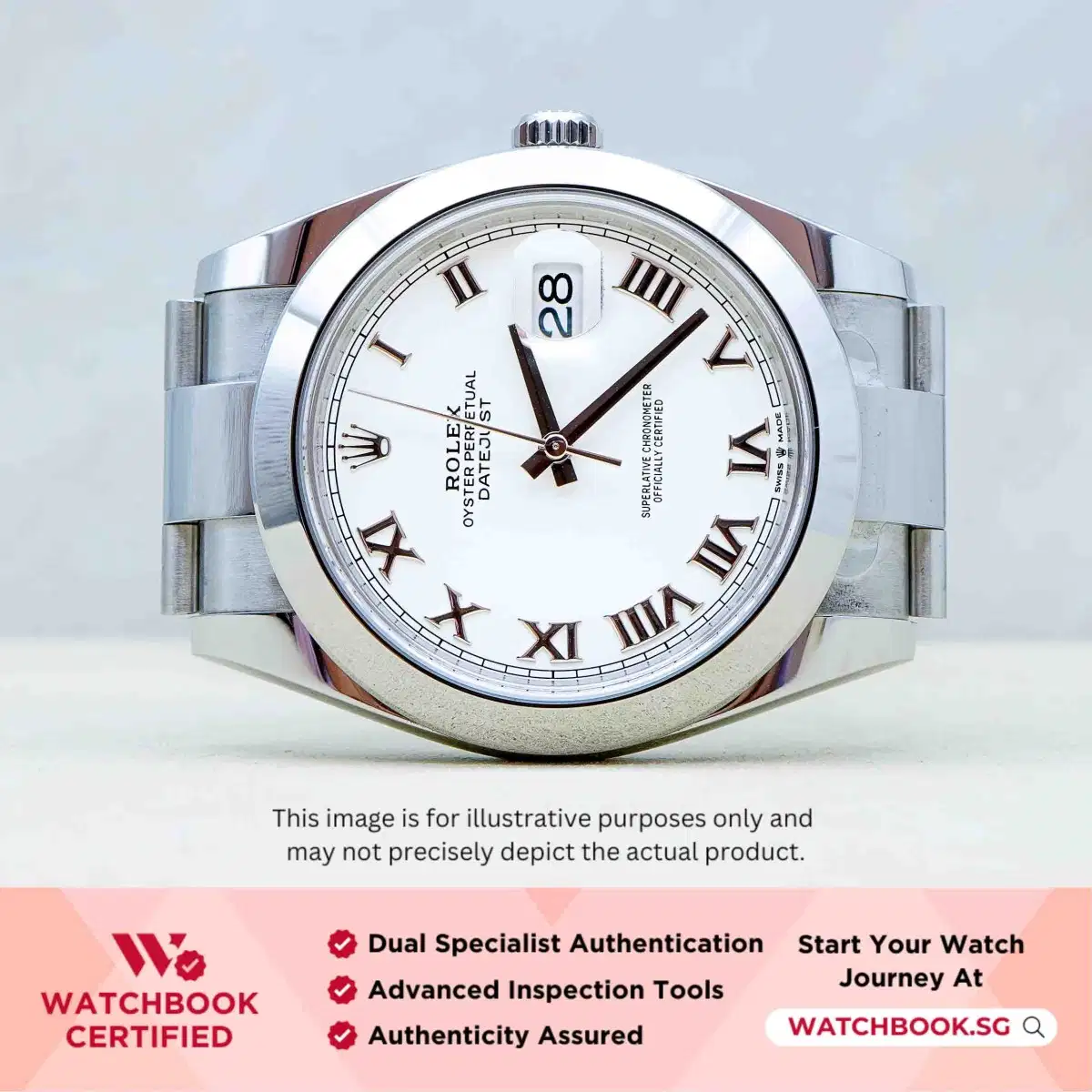 Rolex Datejust 126300 White Roman Oyster