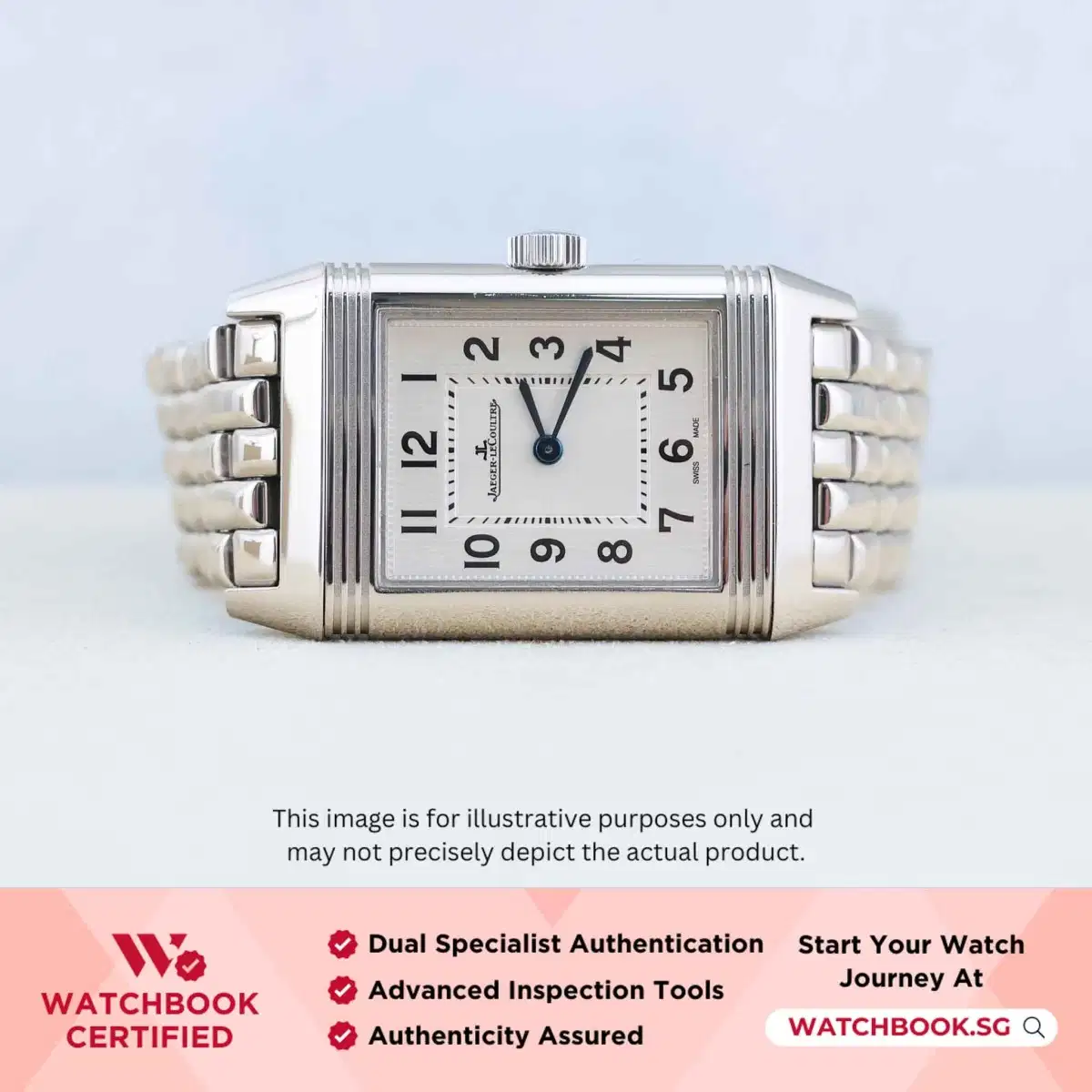 Jaeger LeCoultre JLC Reverso Classic Monoface Q2618140 Silver w Black Arabic