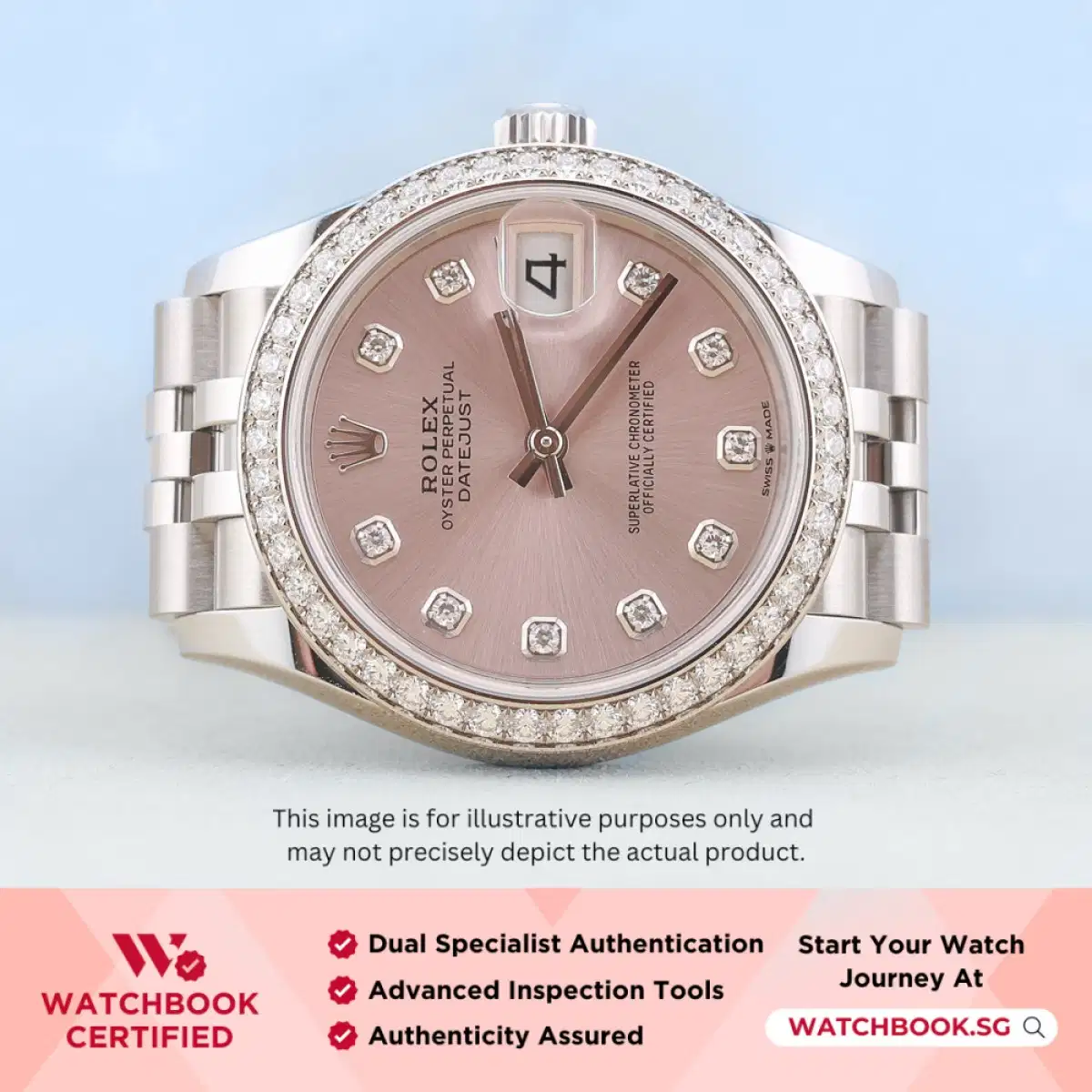 Rolex Datejust 278384RBR Pink w 10 Points Diamond Jubilee