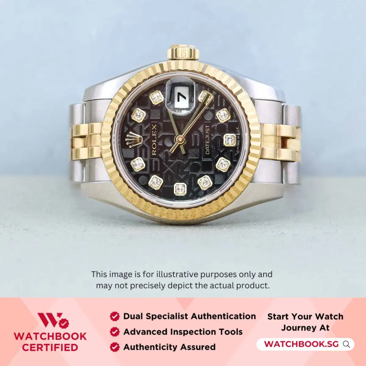 Rolex Datejust 179173 Black Computer with 10 Points Diamond Jubilee thumbnail