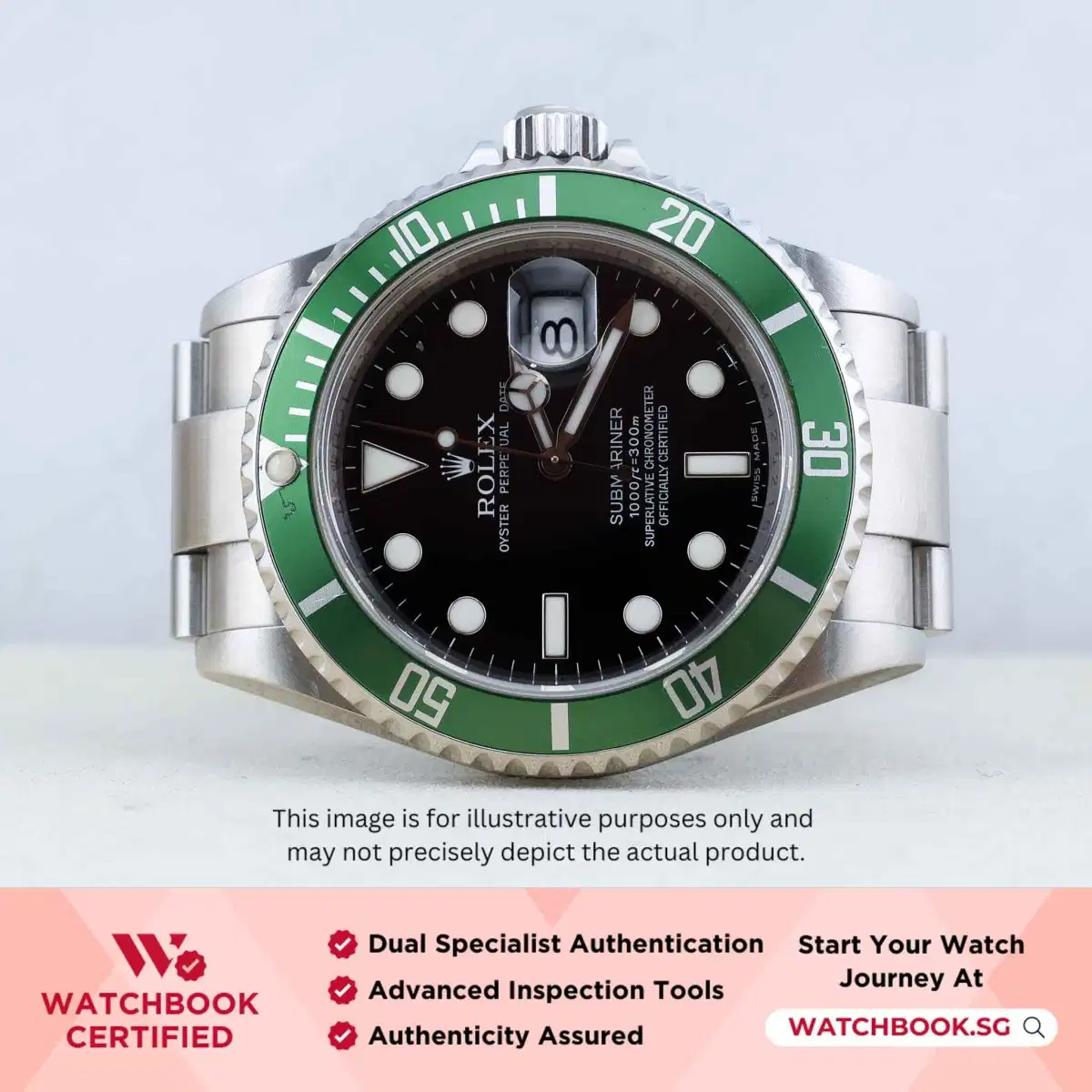 Rolex Submariner Kermit 16610LV Black Bracelet thumbnail