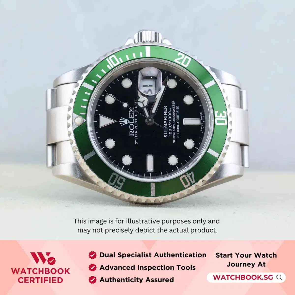 Rolex Submariner Kermit 16610LV Black Bracelet thumbnail
