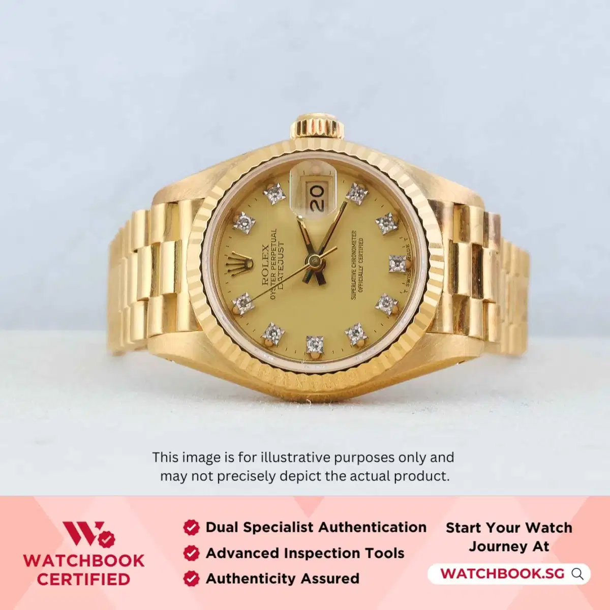 Rolex Datejust 69178 Champagne w 10 Point Diamonds President thumbnail