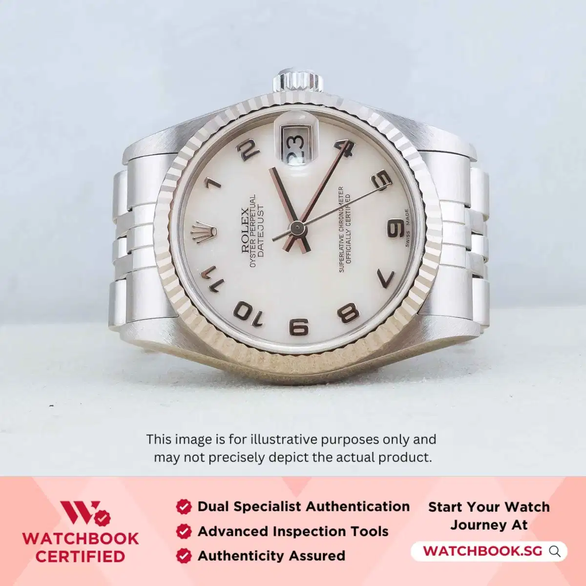 Rolex Datejust 68274 White MOP Arabic Jubilee thumbnail