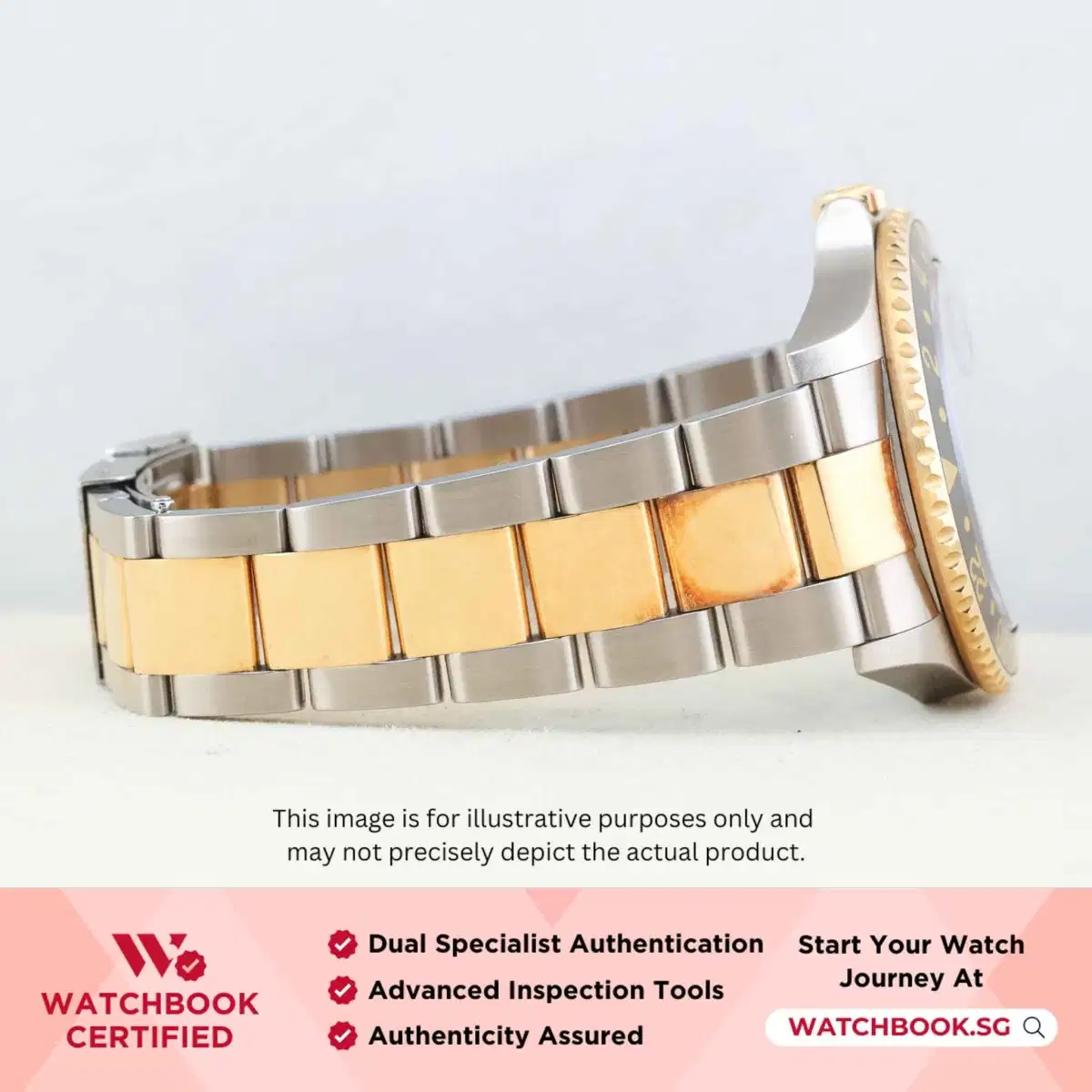 Rolex GMT Master II 16713 Grey w Serti Diamonds & Ruby Oyster thumbnail