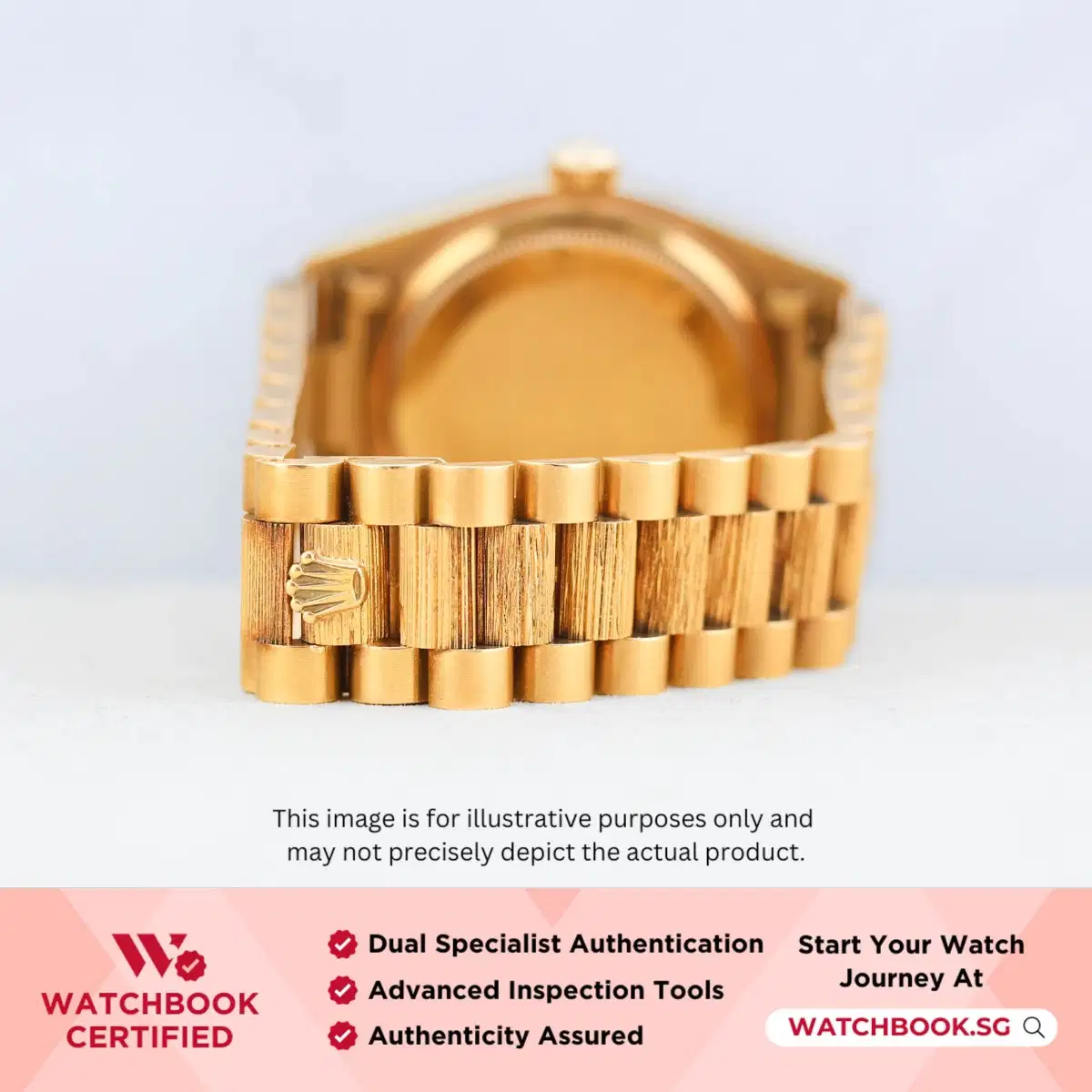 Rolex Daydate Bark Finish 18078 Champagne W 10 Point Baguette Diamond President thumbnail