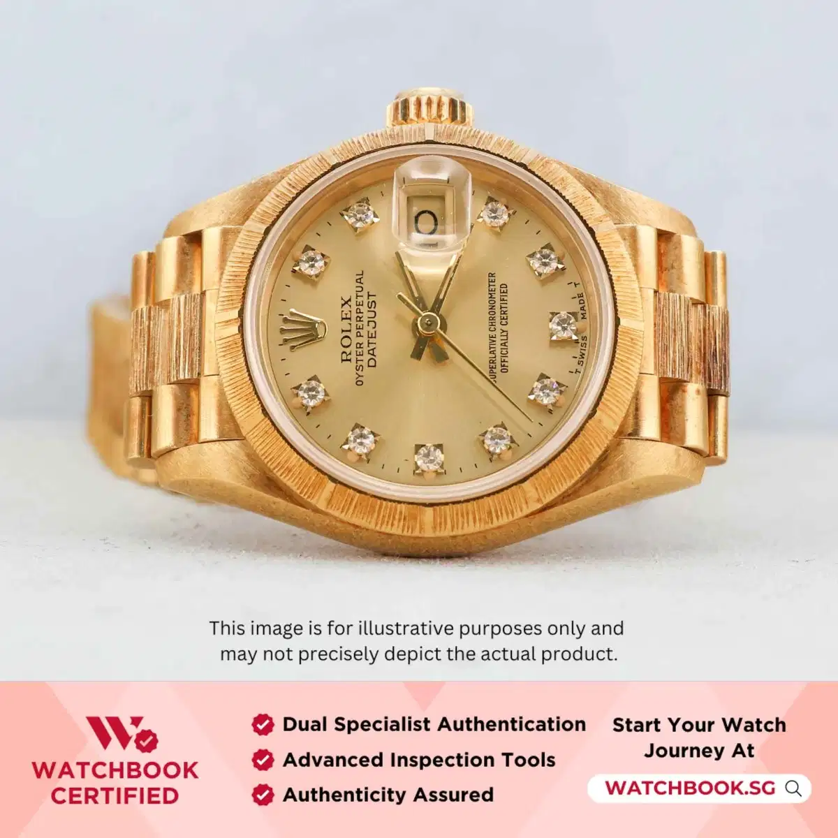Rolex Datejust 69278 Champagne w 10 Point Diamond President thumbnail