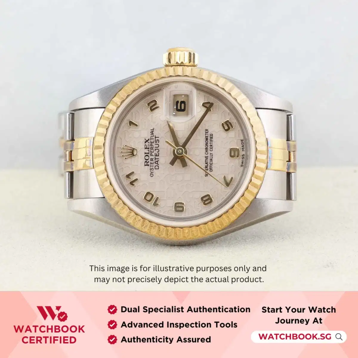 Rolex Datejust 79173 White Computer w Golden Arabic Numeral Jubilee thumbnail
