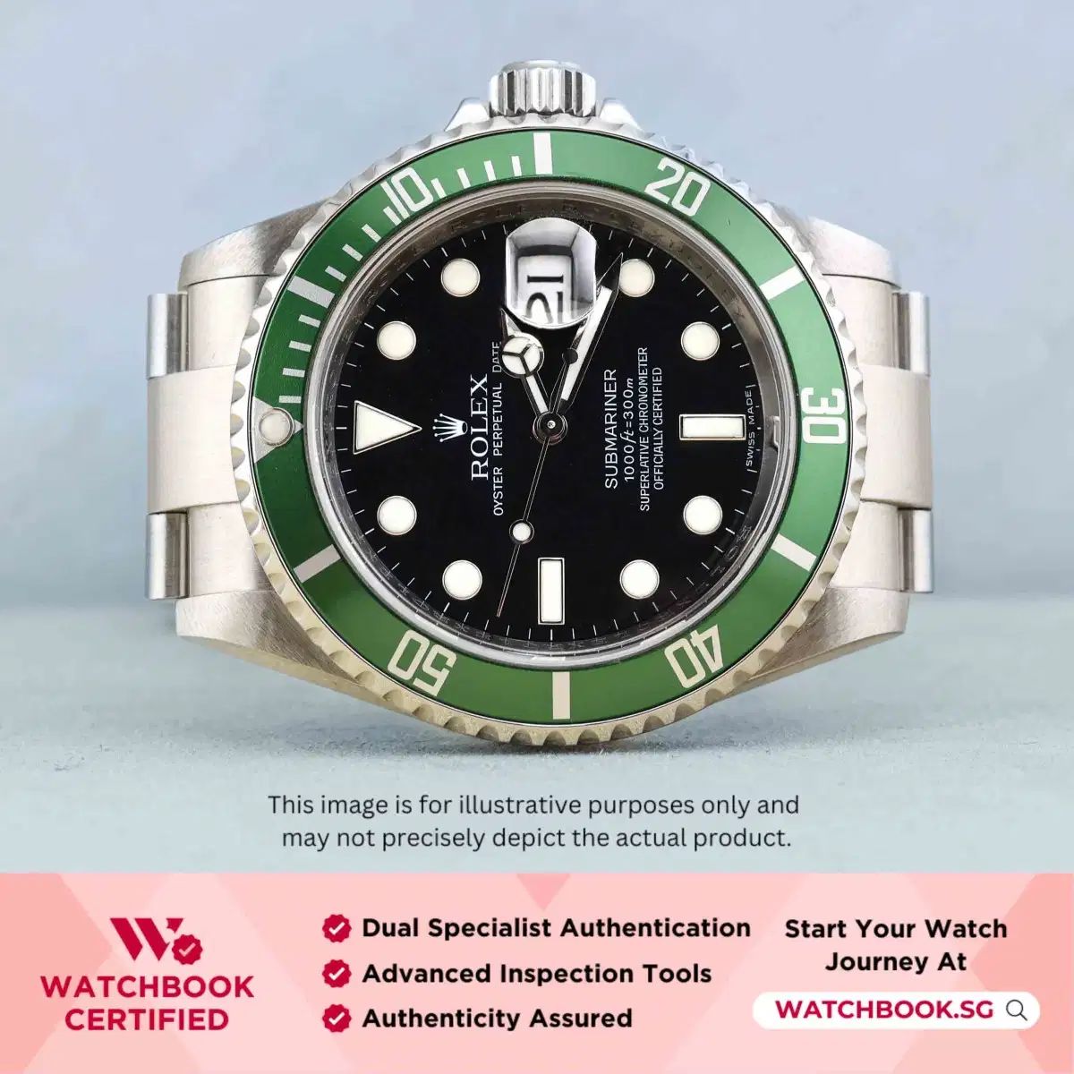Rolex Submariner Kermit 16610LV Black Bracelet thumbnail