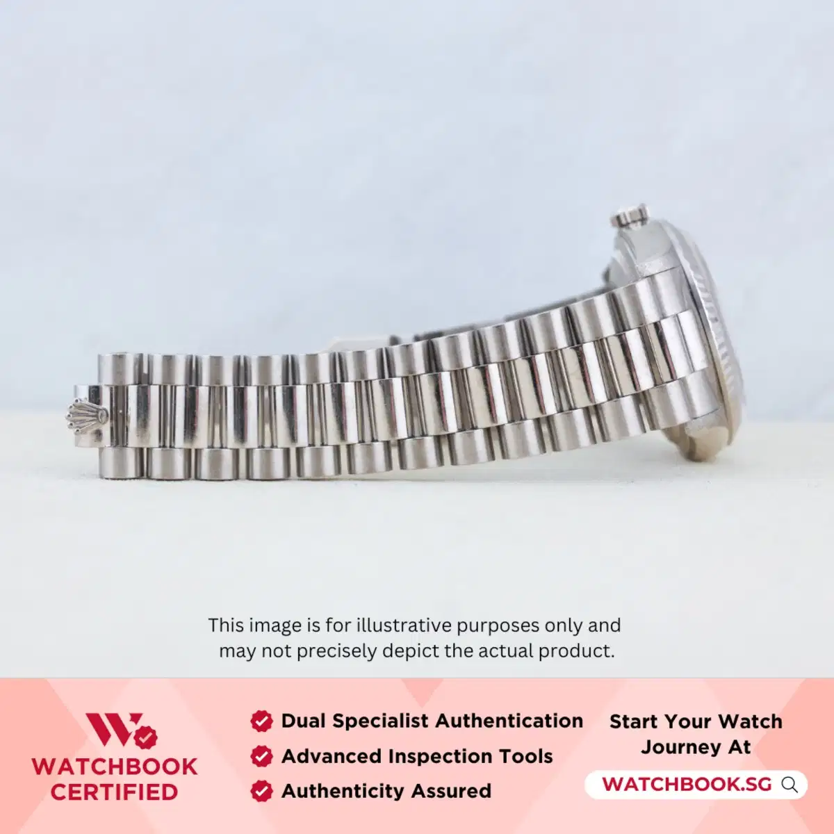 Rolex Daydate 18239 Silver with 8 Points 2 Baguette Diamonds President thumbnail