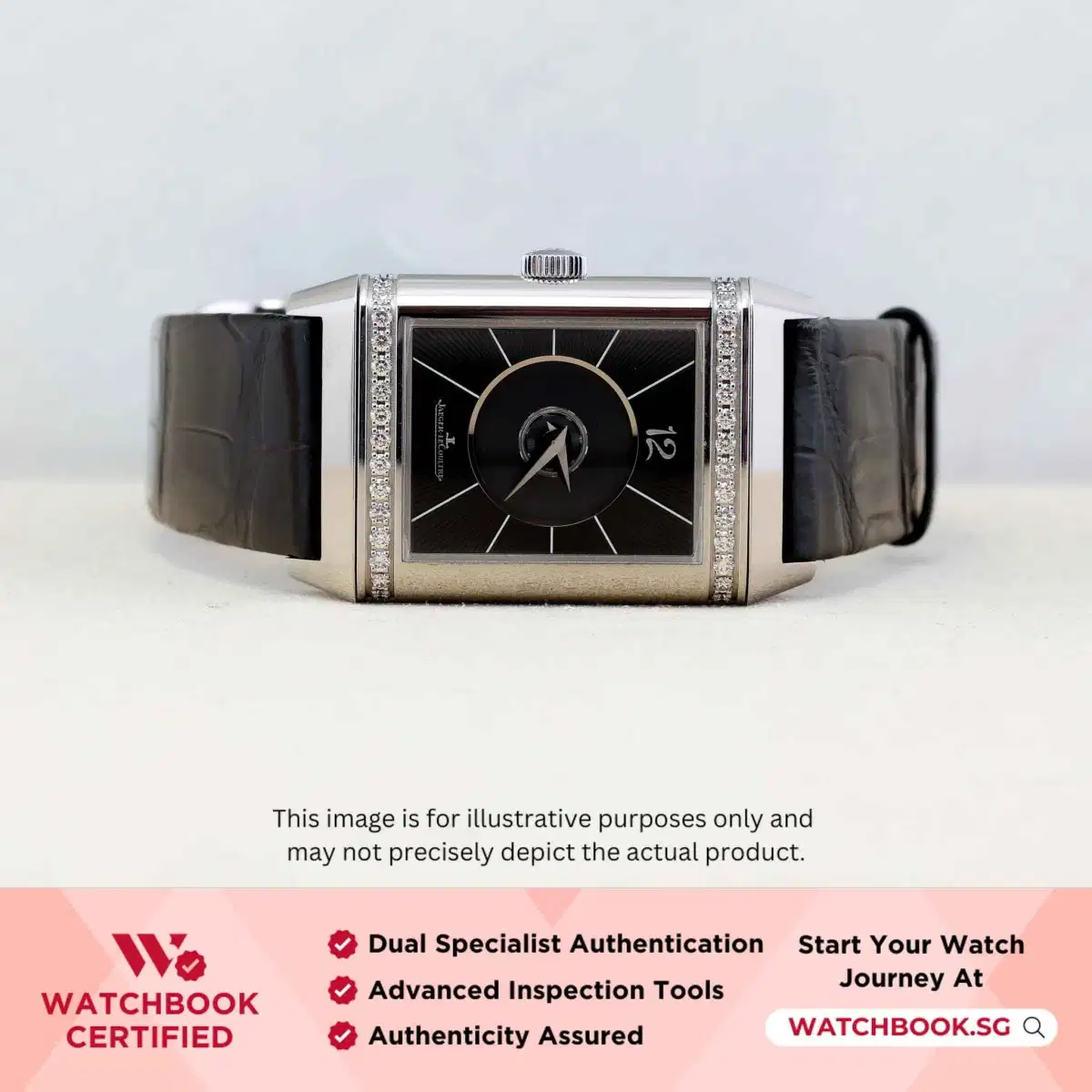 Jaeger LeCoultre JLC Reverso Grande Taille Q2708410 	Silvered Guilloché Opaline w Black Arabic thumbnail