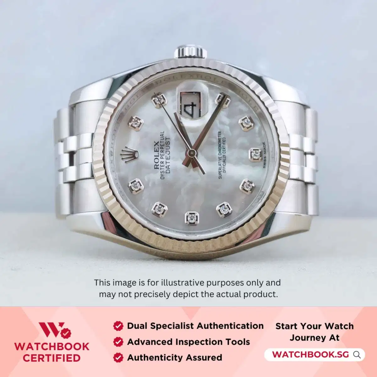 Rolex Datejust 116234 Mother of Pearl MOP w 10 Points Diamond Jubilee