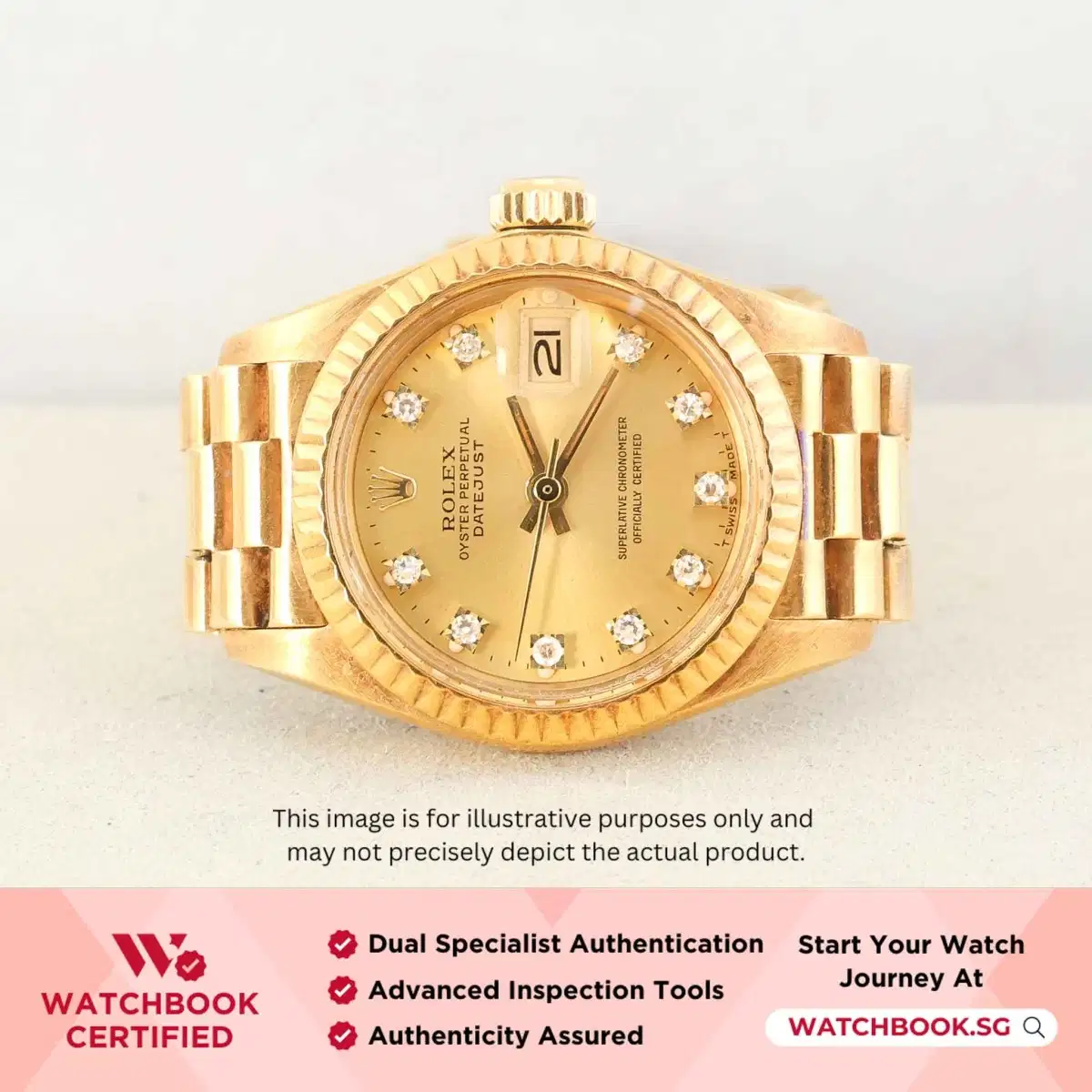 Rolex Datejust 6917 Champagne w 10 Point Diamonds President thumbnail