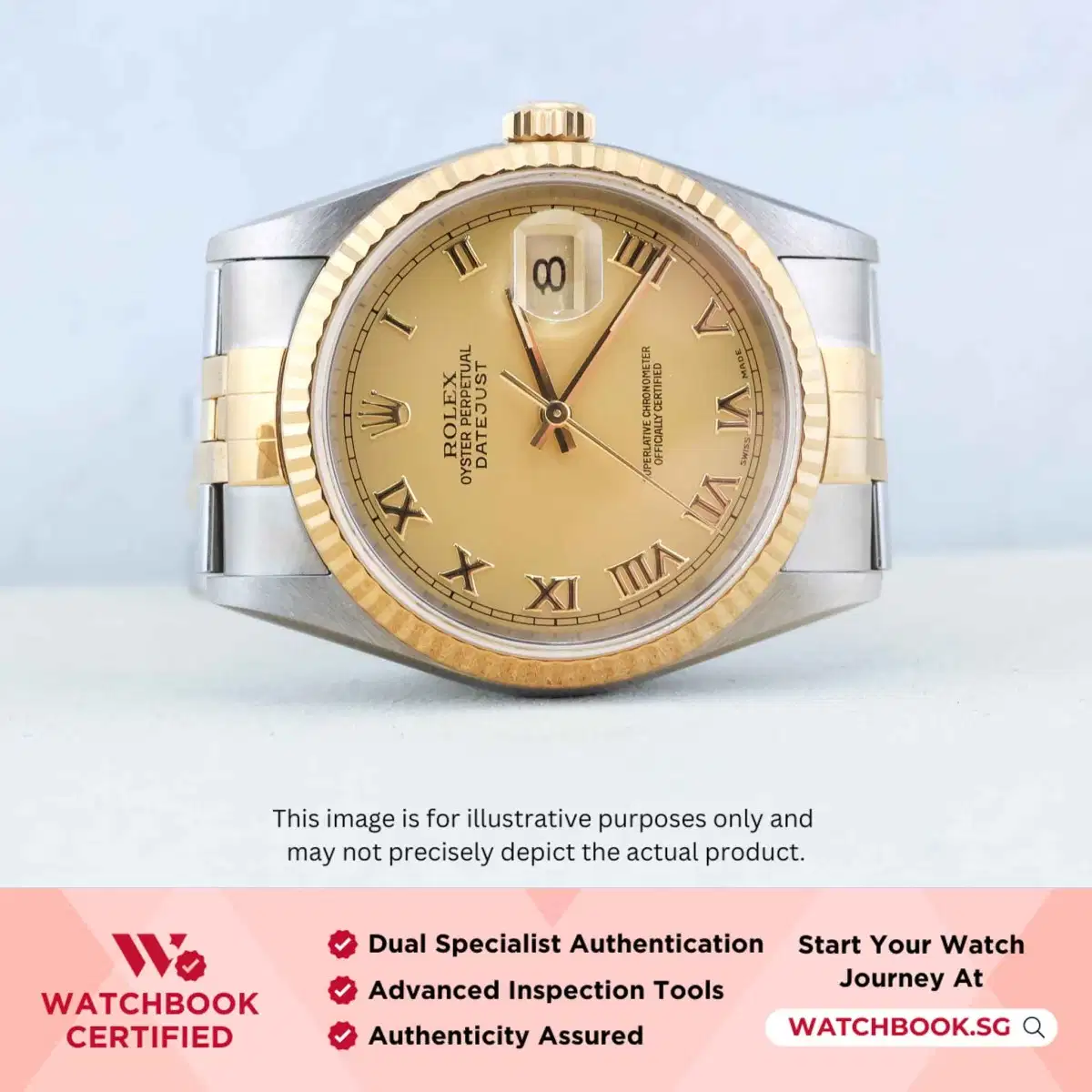 Rolex Datejust 16233 Champagne Roman Jubilee thumbnail